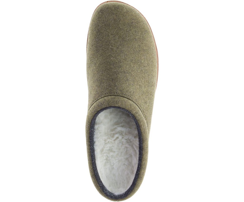 Merrell Slip Ons Olive - Juno Clog Wool - Mens 53SGFTPAX